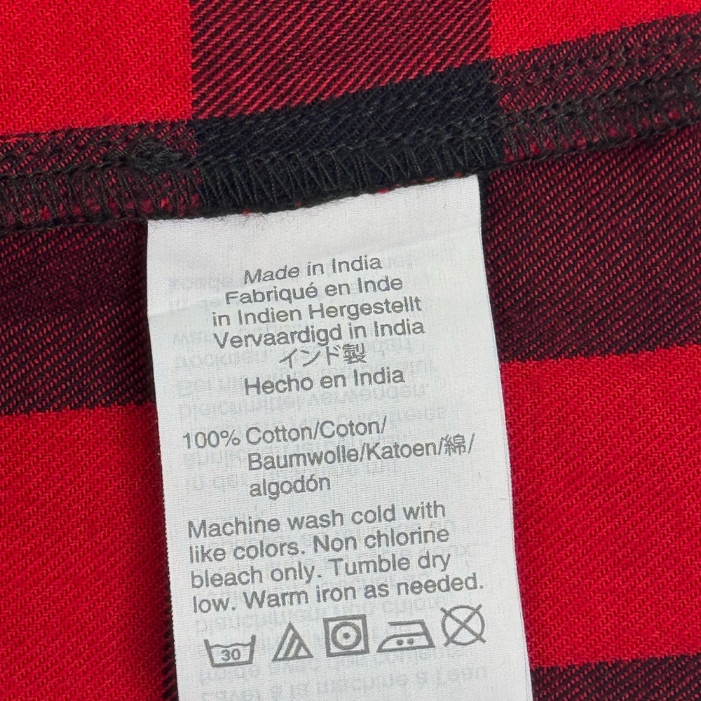 Madewell Red and Black Plaid Bow Blouse - Picture 7 of 8